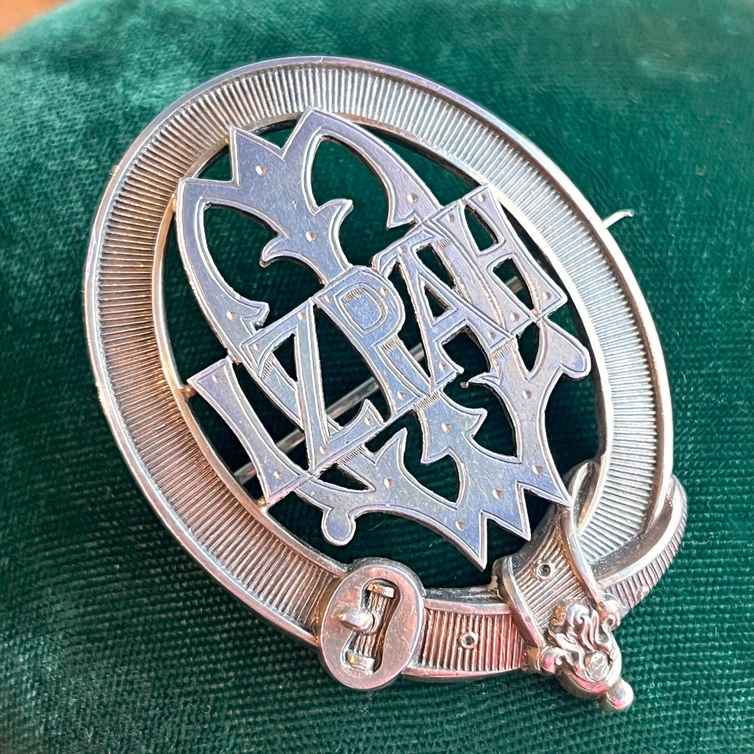 Antique Victorian Silver Brooch Buckle Mizpah c.1880