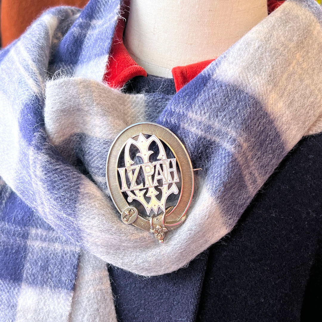 Antique Victorian Silver Brooch Buckle Mizpah c.1880