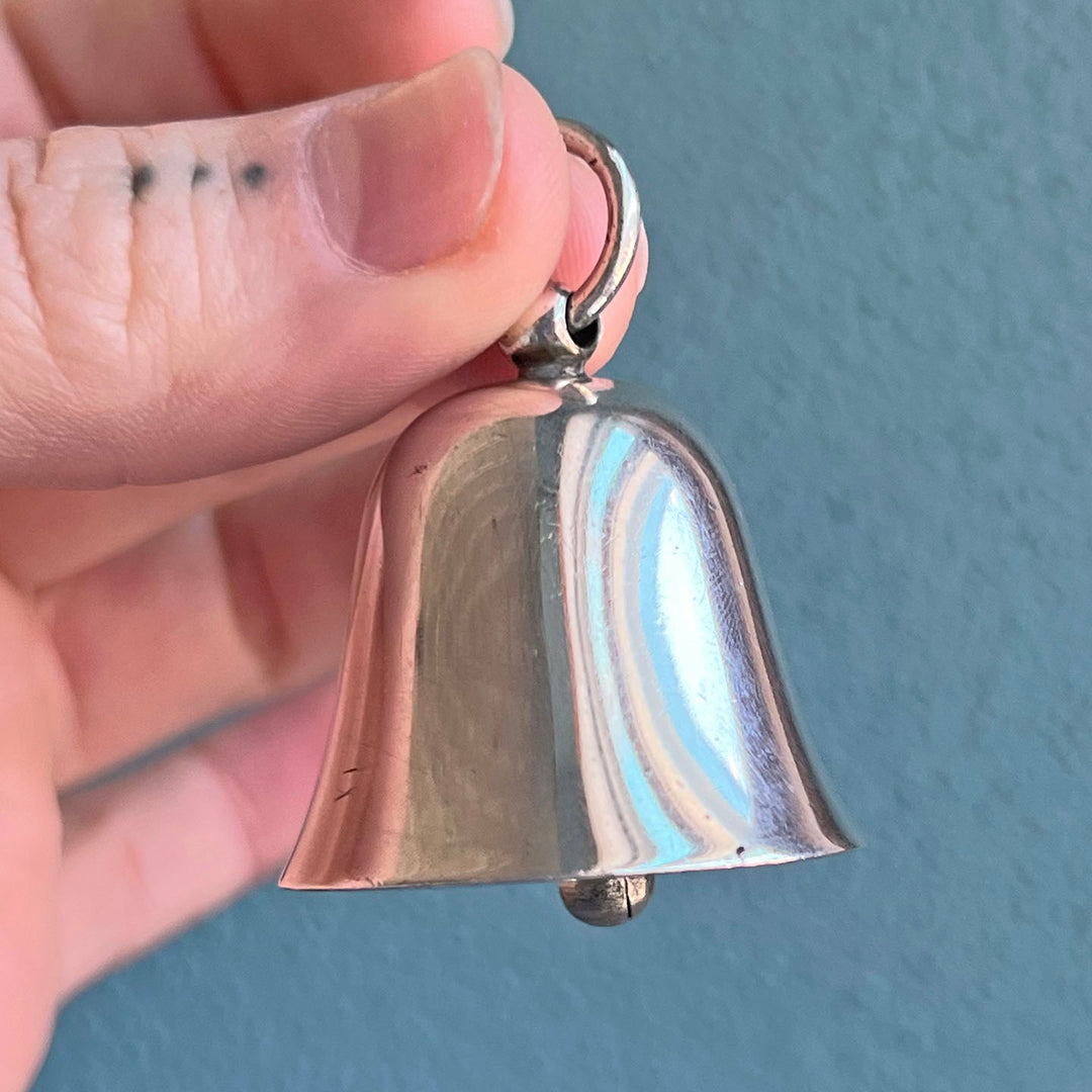 Antique Victorian Silver Bell Pendant Birmingham 1896