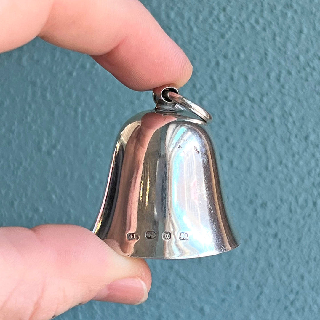 Antique Victorian Silver Bell Pendant Birmingham 1896