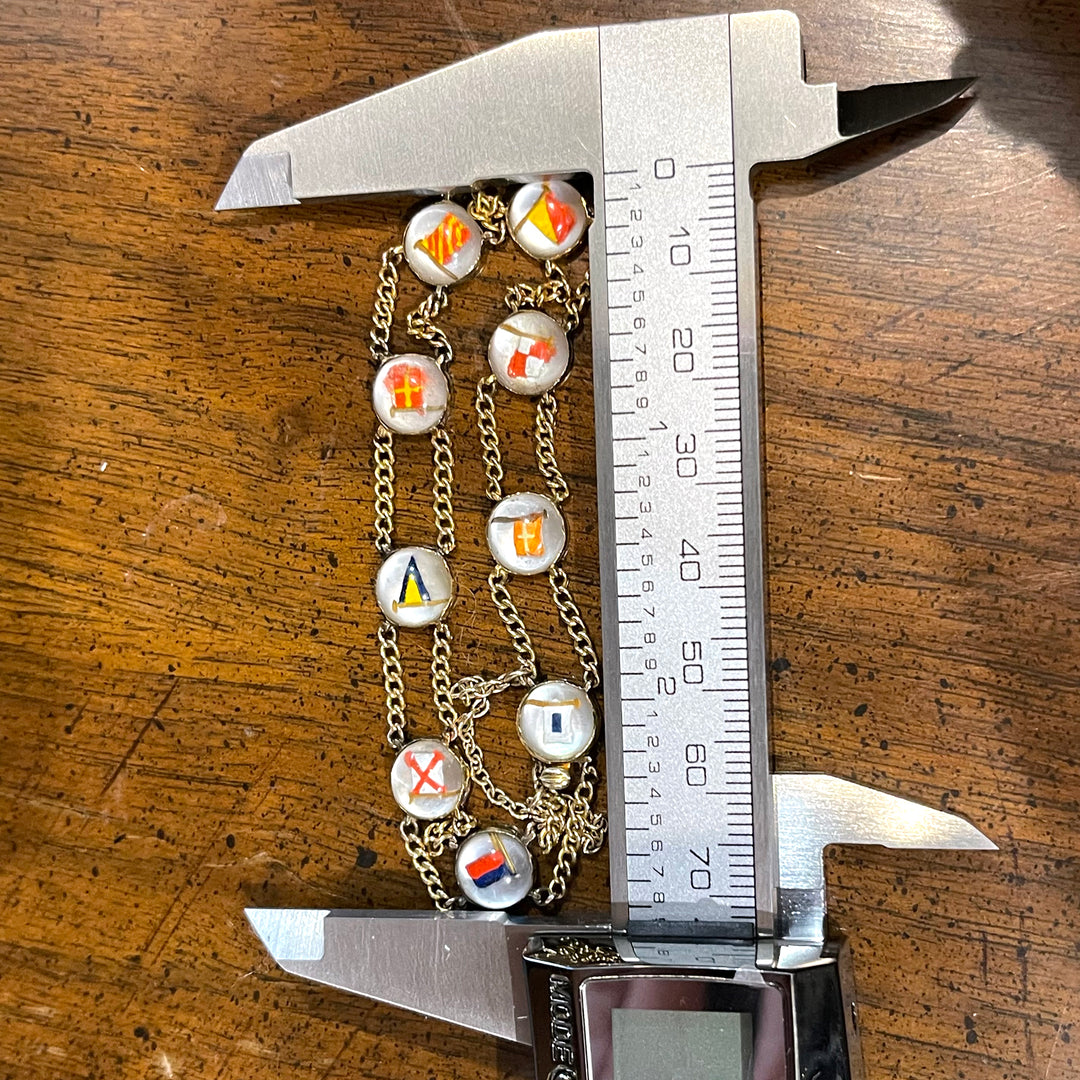 Vintage Gold 'Ever Yours' Essex Crystal Flags Bracelet