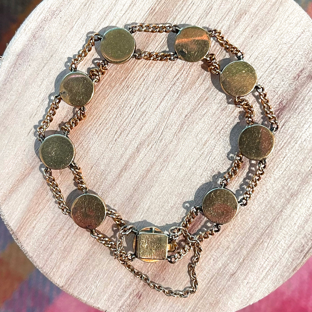 Vintage Gold 'Ever Yours' Essex Crystal Flags Bracelet