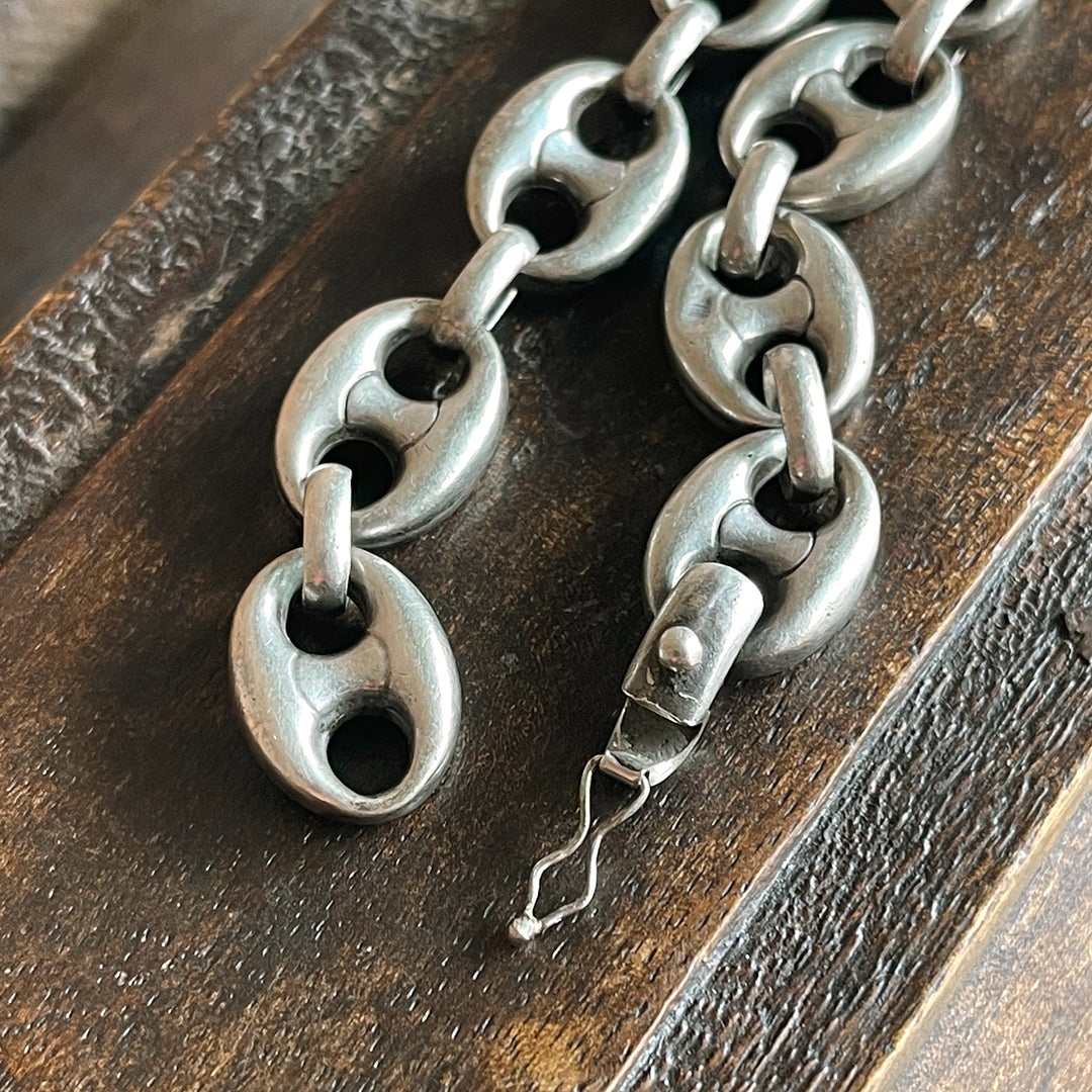 Victorian Silver Anchor Link Bracelet