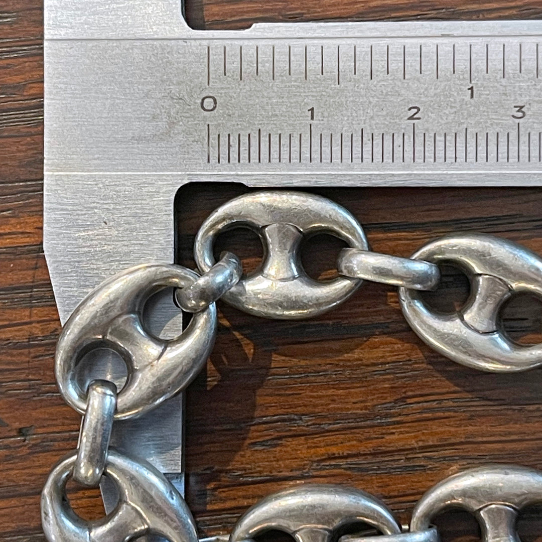 Victorian Silver Anchor Link Bracelet