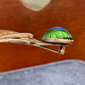 Reserved~Art Nouveau Peacock Eye Barrette by Piel Freres French c. 1900