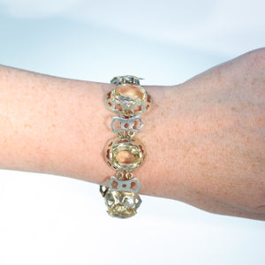 Antique Victorian Scottish Citrine Silver Bracelet 43.3cttw