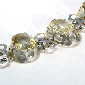 Antique Victorian Scottish Citrine Silver Bracelet 43.3cttw