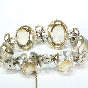 Antique Victorian Scottish Citrine Silver Bracelet 43.3cttw