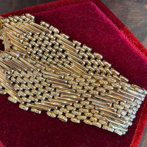 Antique Victorian Wide Gold Gate Bracelet