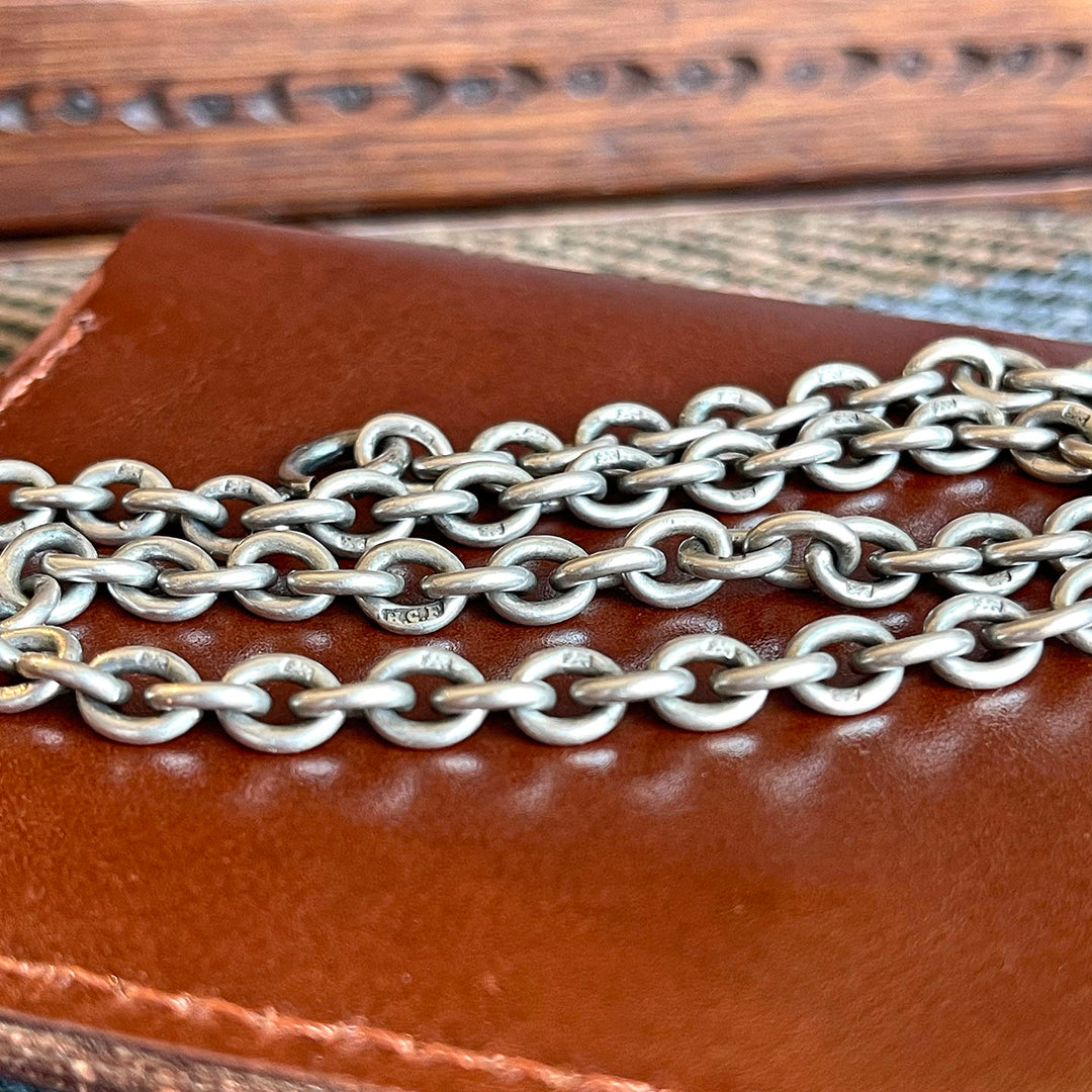 Antique Silver Link Chain Necklace 16 Inches Long