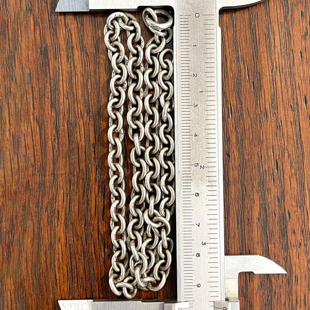 Antique Silver Link Chain Necklace 16 Inches Long