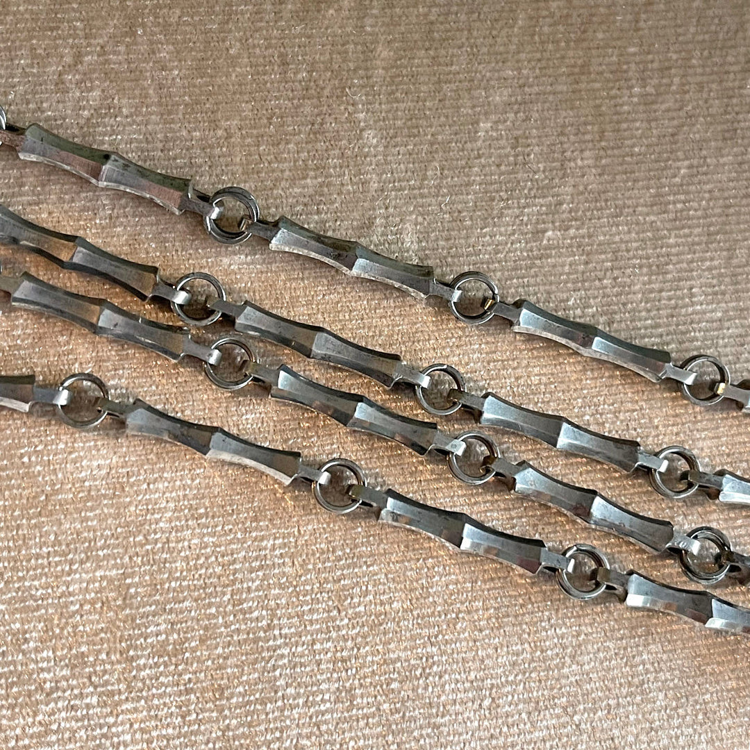 Antique Cut Steel Chain Unique Link