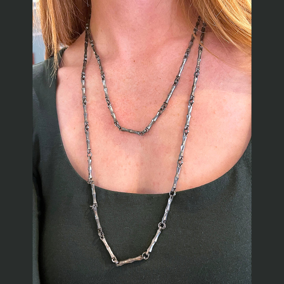 Antique Cut Steel Chain Unique Link