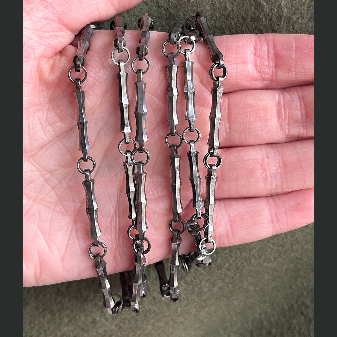 Antique Cut Steel Chain Unique Link