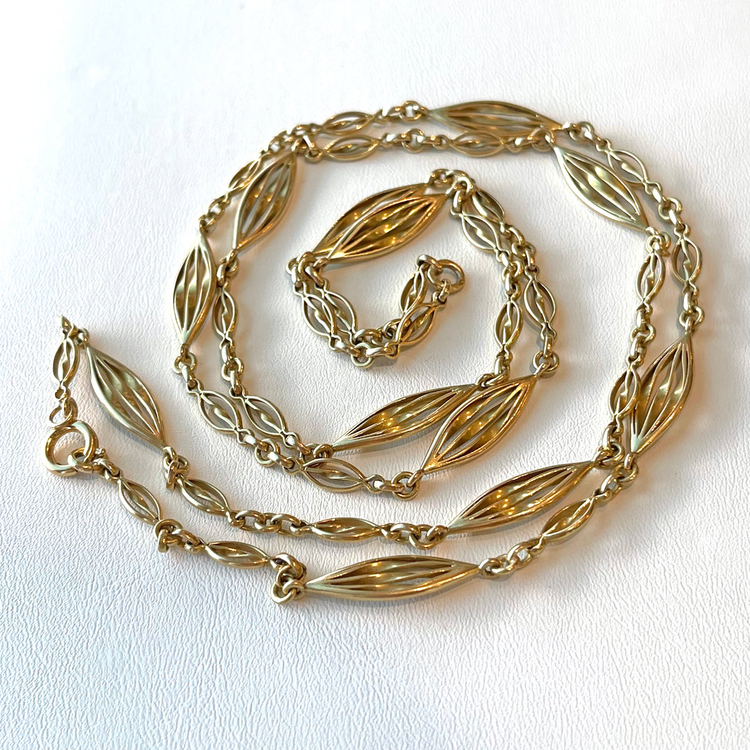 Antique French 18k Gold Chain Necklace c. 1890