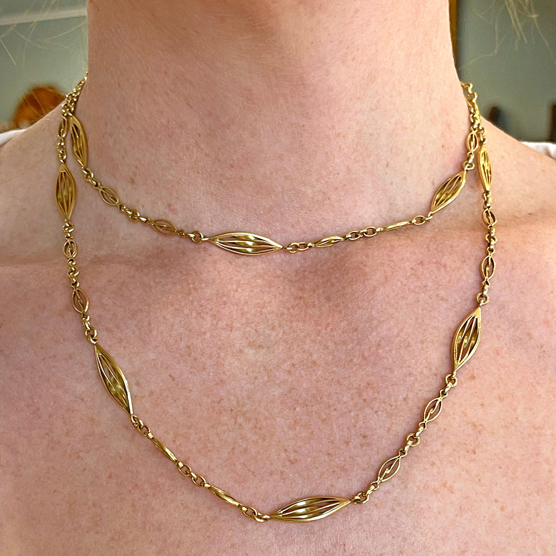 Antique French 18k Gold Chain Necklace c. 1890