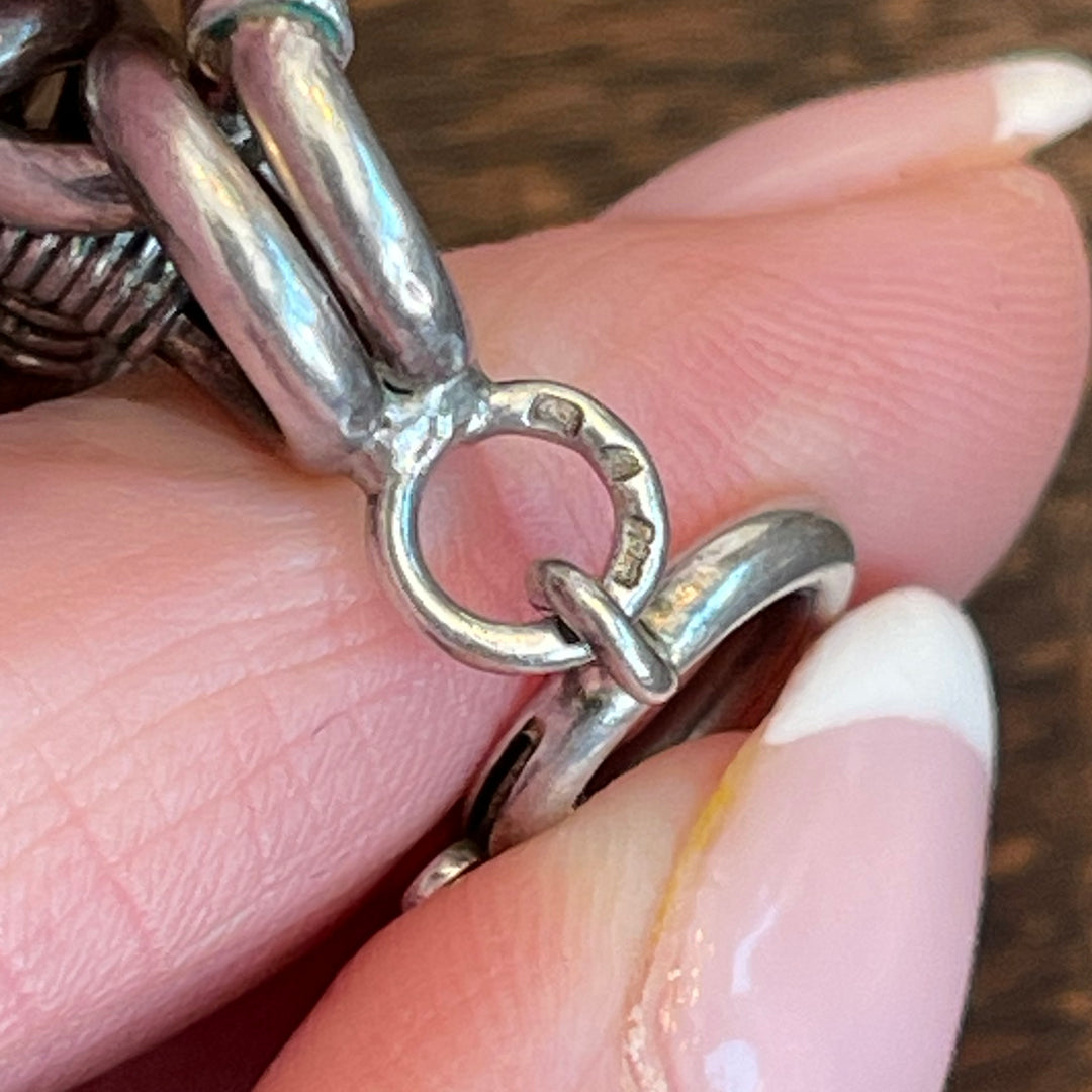 Chunky Antique Silver Handcrafted Victorian Chain Necklace