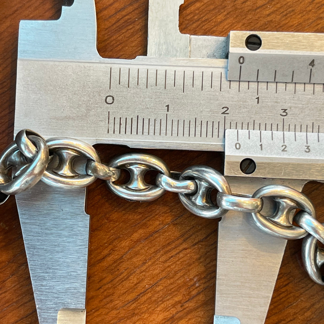 Victorian Silver Mariners Link Collar Anchor Link Chain