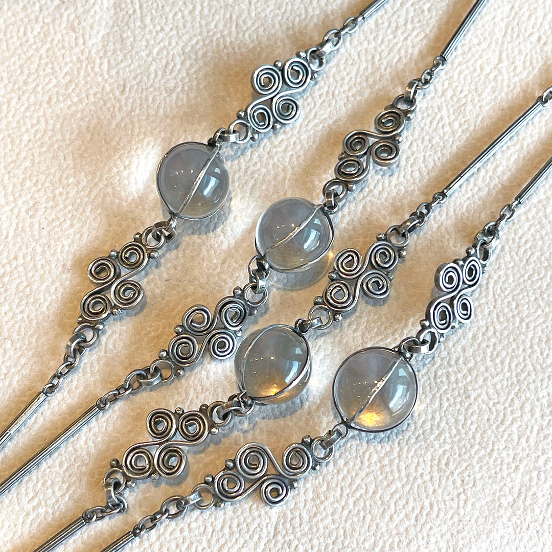 Antique Arts and Crafts Silver Amethyst Pools of Light Chain Necklace