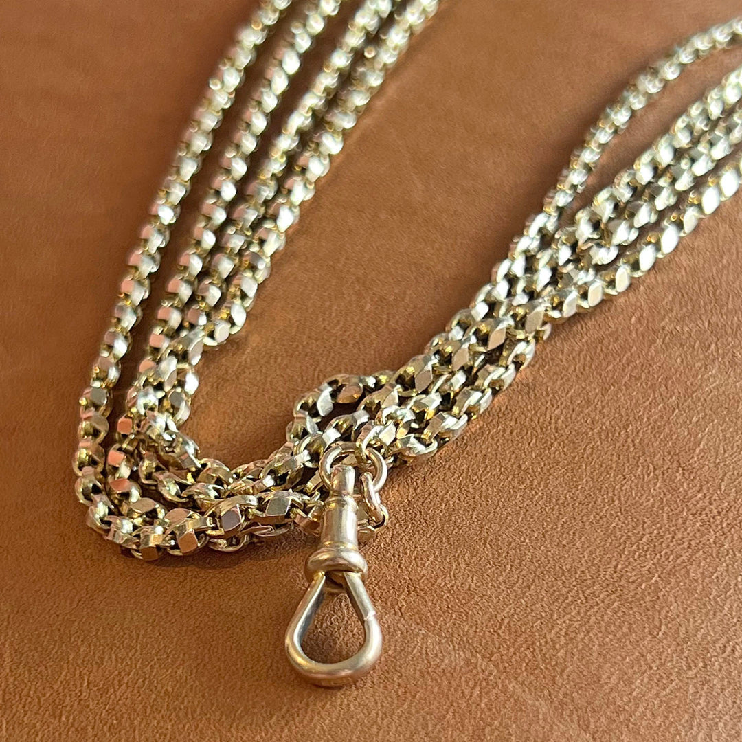 Antique Victorian Gold Chain Long Guard c.1890 54" Long