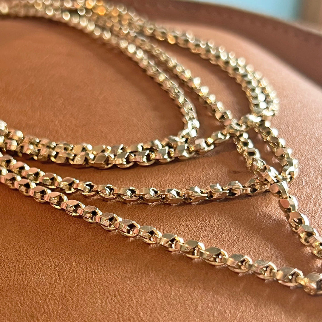 Antique Victorian Gold Chain Long Guard c.1890 54" Long