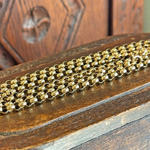 Antique 9k Edwardian Hand Crafted Long Guard Chain