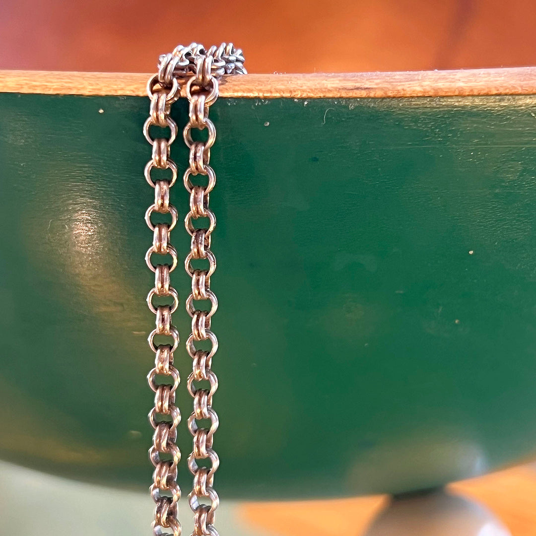 Antique Victorian Silver Chain 28” c. 1880