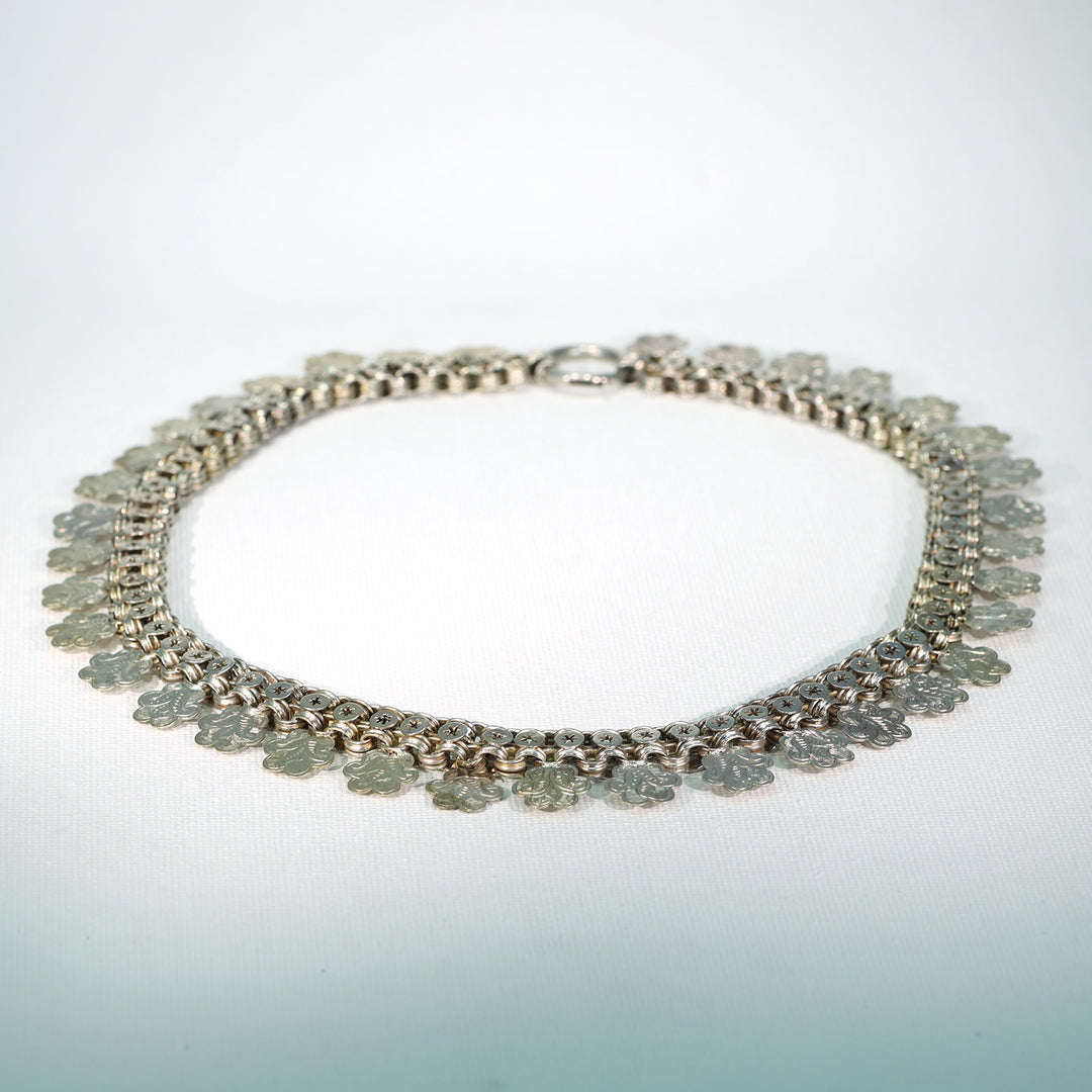 Antique Victorian Sterling Silver Collar Necklace c. 1880