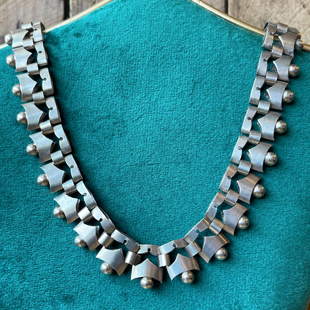 Silver Victorian Collar Necklace with Hanger 18 inches long