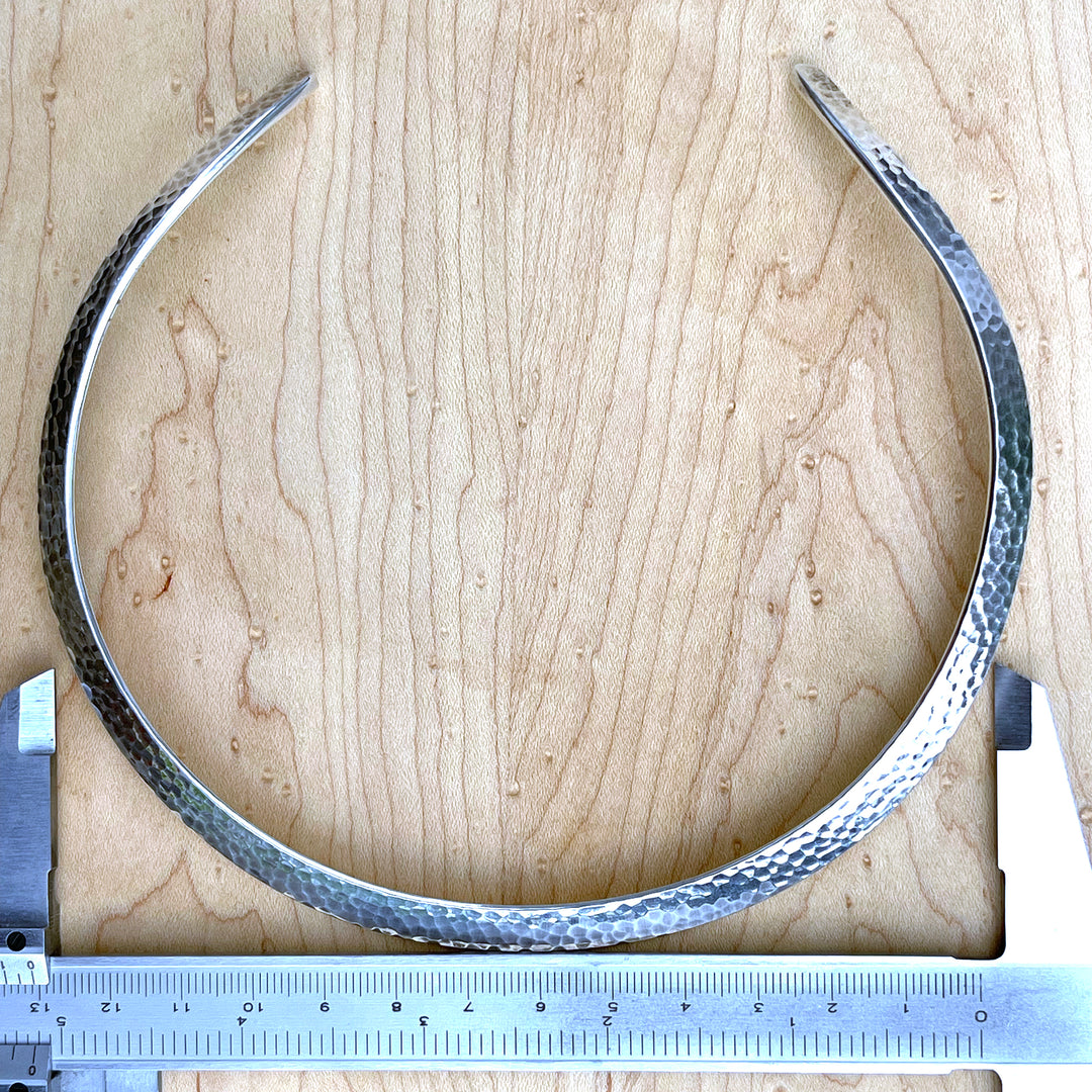 Vintage N.E. From Hammered Silver Torque Collar Necklace