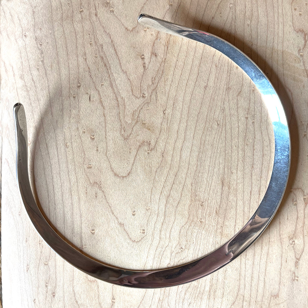 Vintage N.E. From Hammered Silver Torque Collar Necklace