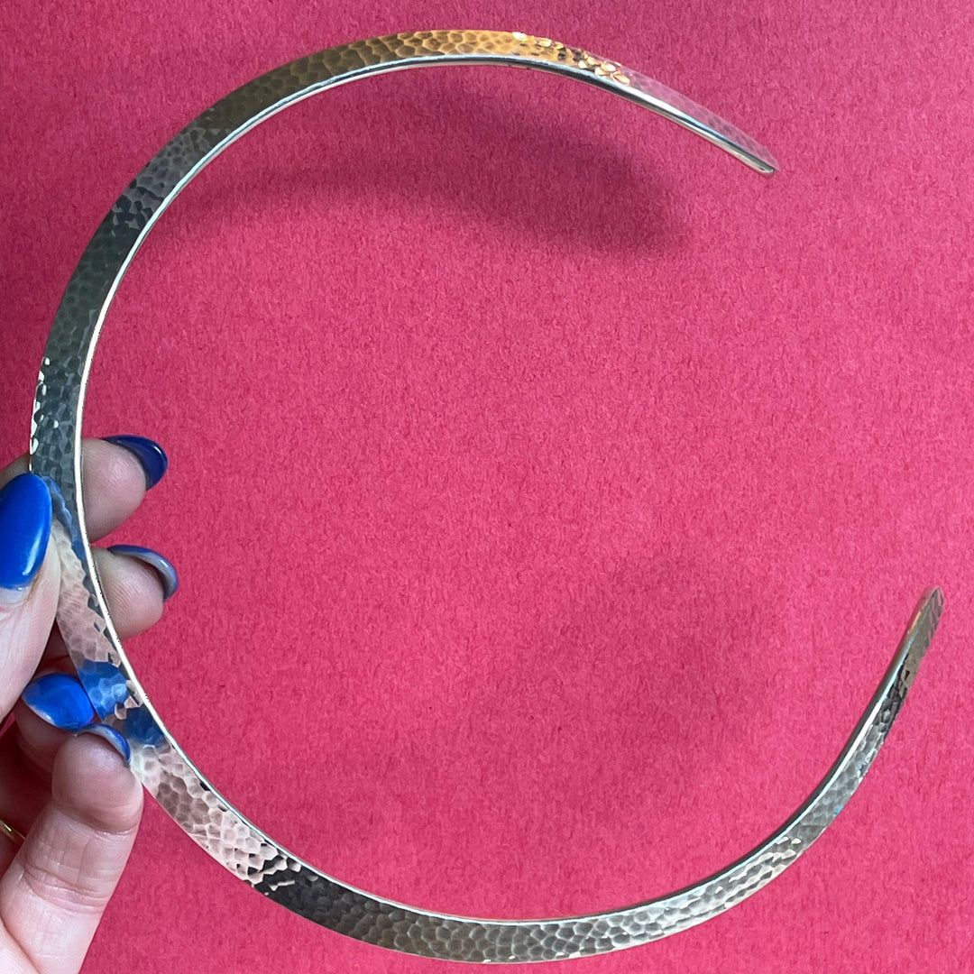 Vintage N.E. From Hammered Silver Torque Collar Necklace
