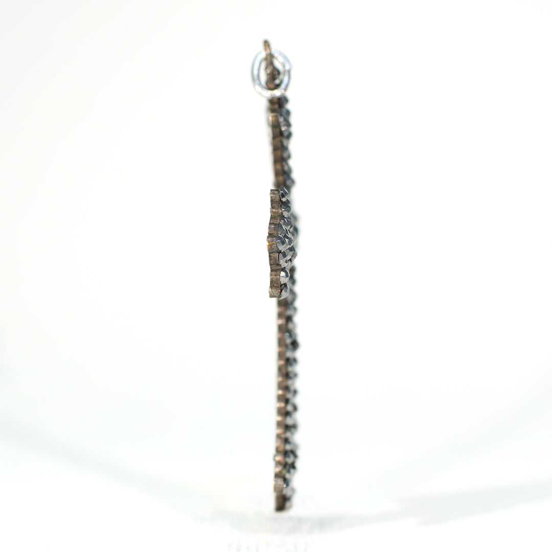 Antique Victorian Cut Steel Cross Pendant c. 1880