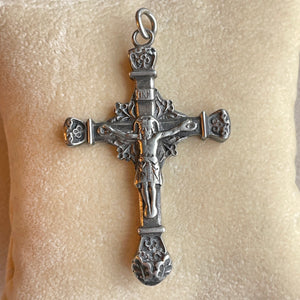 Antique Silver Crucifix Cross Pedant