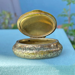 Early Austrian Essex Crystal Floral Box in 14k Gold