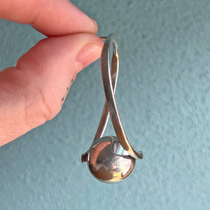 Vintage Funky Kinetic Silver Earrings
