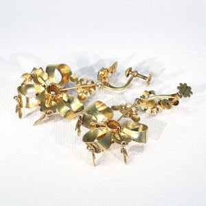 Antique Silver Gilt and Paste Iberian Earrings