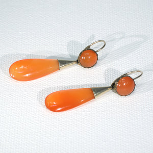 Georgian Pinchbeck Carnelian Night and Day Earrings