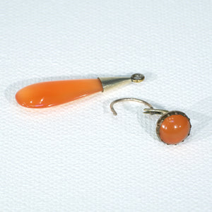 Georgian Pinchbeck Carnelian Night and Day Earrings