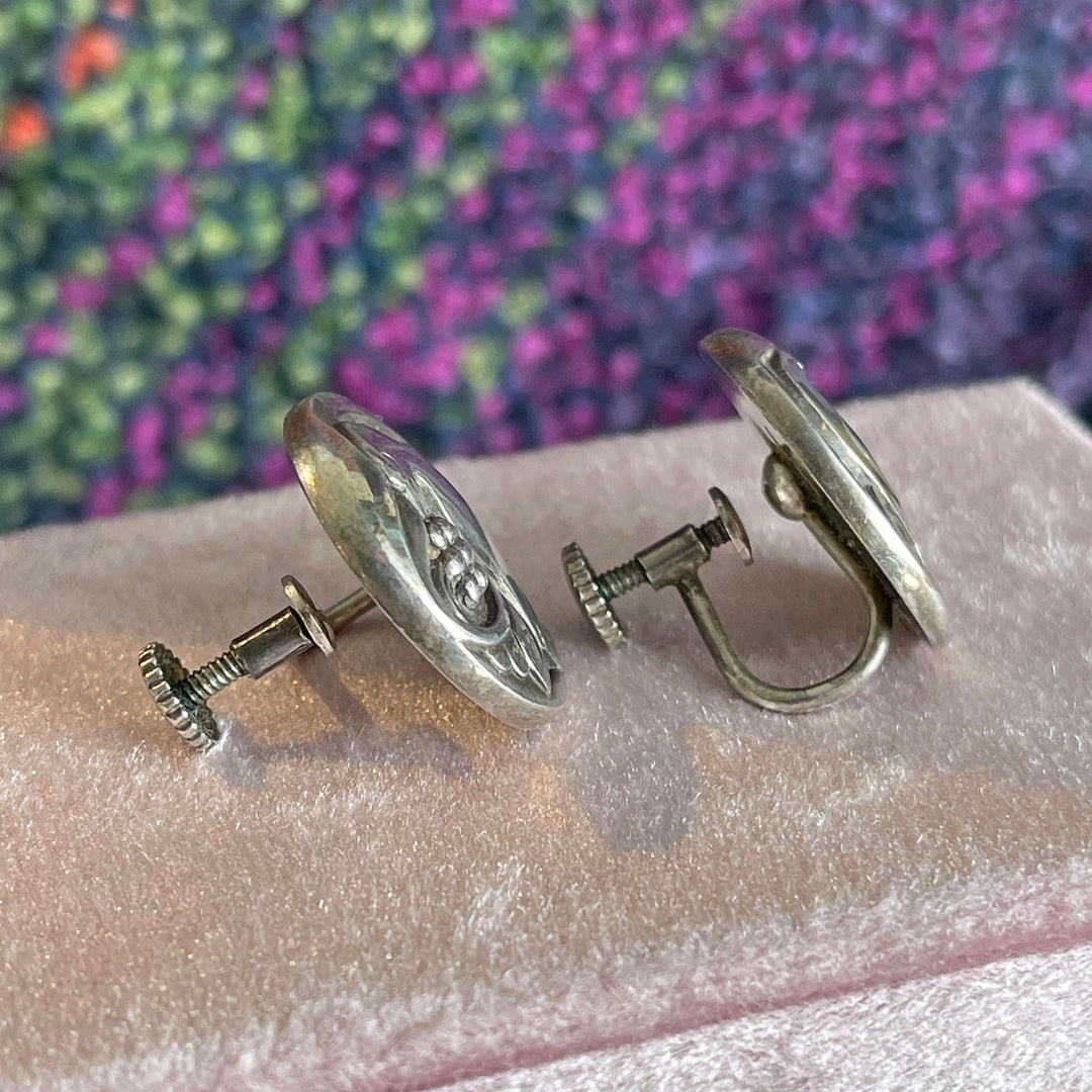 Vintage Sterling Silver Georg Jensen Earrings, Doves