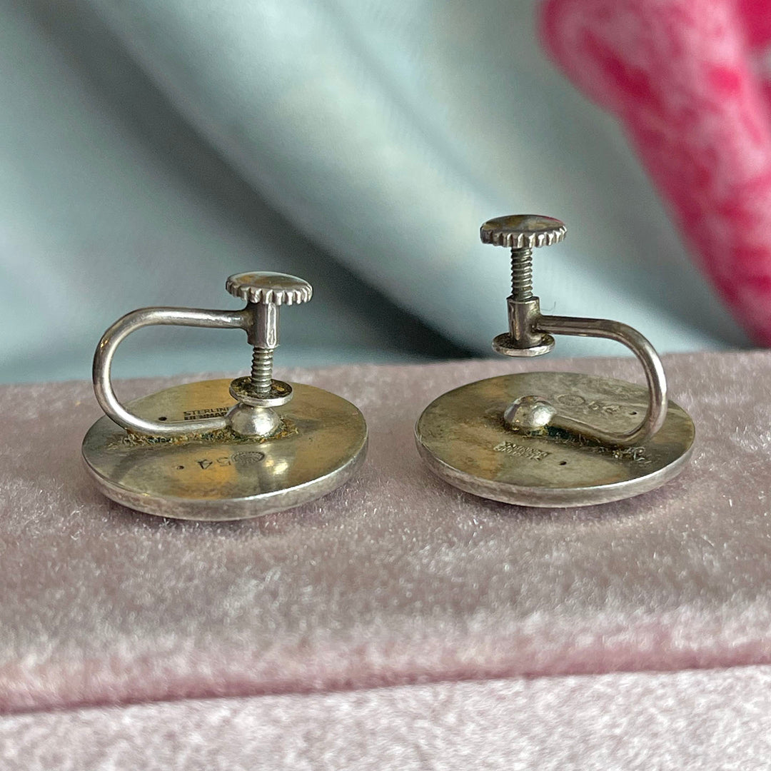 Vintage Sterling Silver Georg Jensen Earrings, Doves