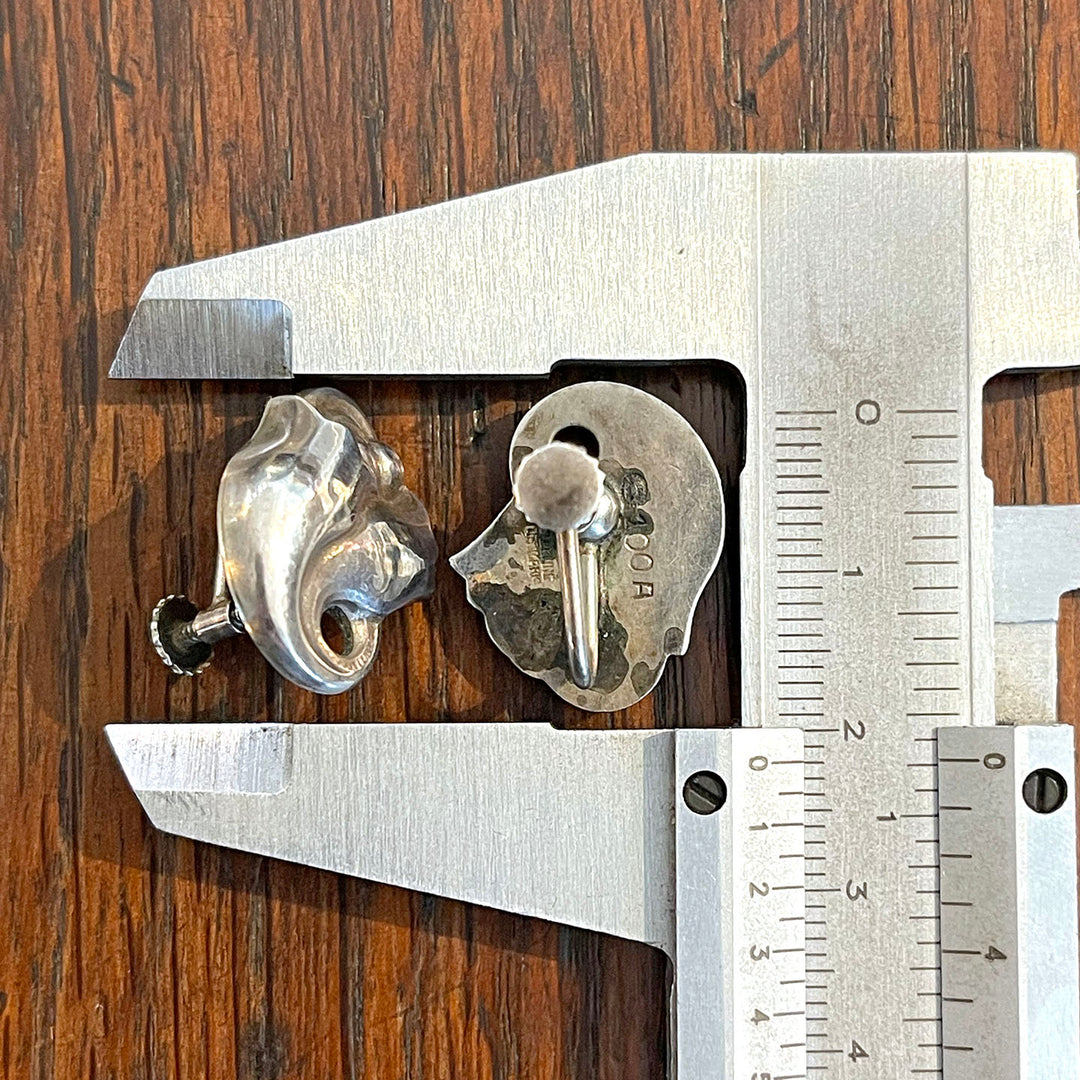 Vintage Sterling Silver Tulip Earrings, Georg Jensen