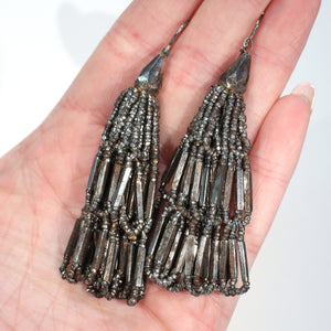 Fantastic Georgian Cut-Steel Tassel Earrings c. 1800