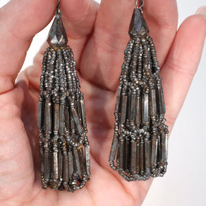 Fantastic Georgian Cut-Steel Tassel Earrings c. 1800