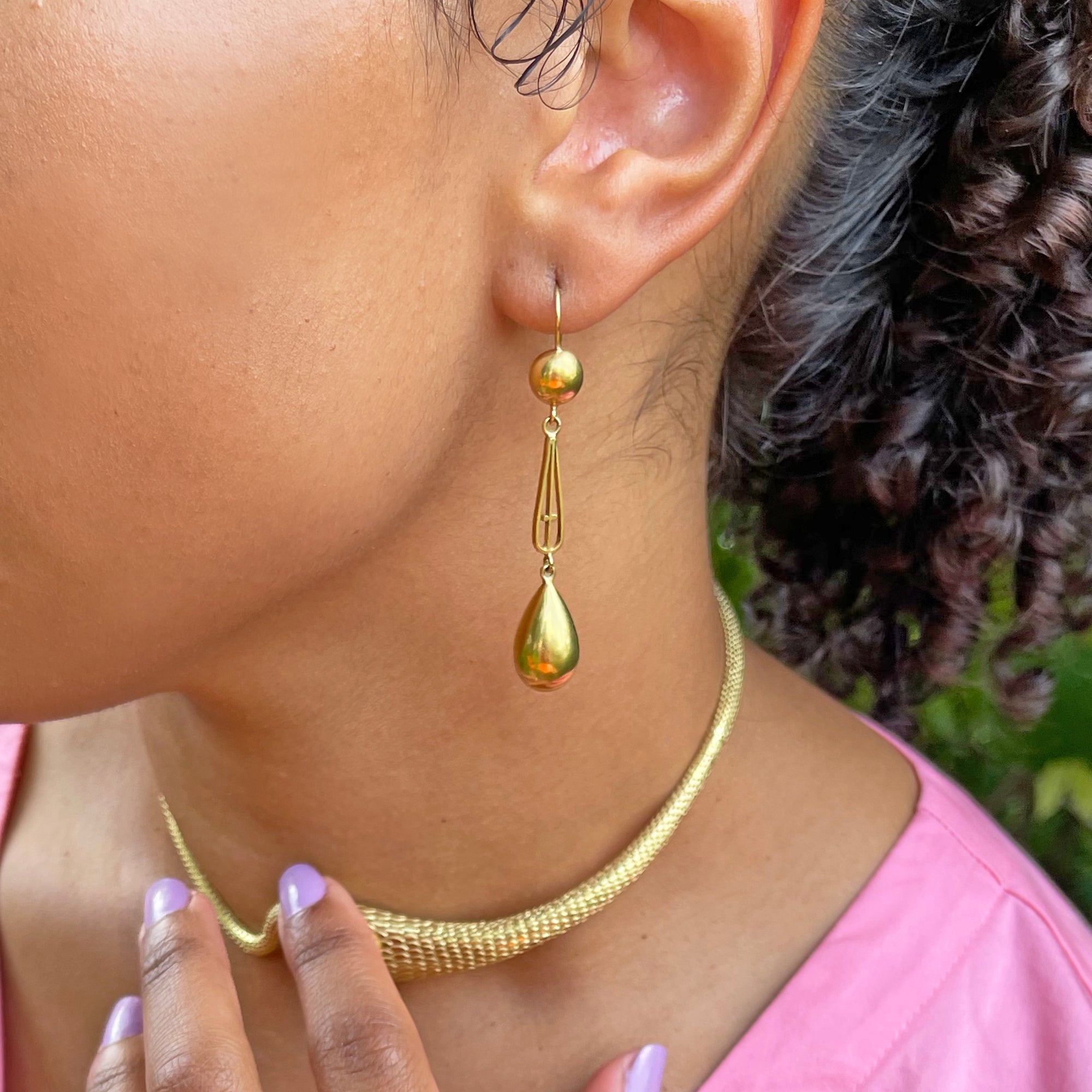 Antique Gold Drop Earrings