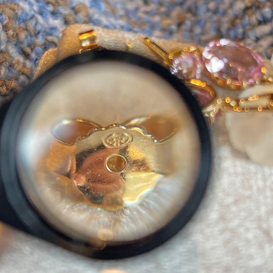 Antique Topaz Moonstone Diamond Earrings Floral Drop 18k Gold