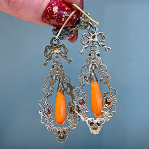 Antique Austro-Hungarian Silver Gilt Girandole Earrings