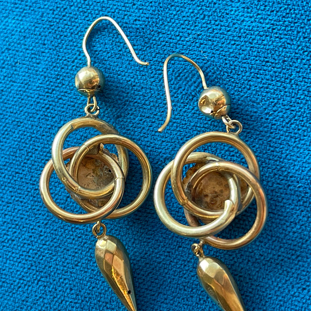 Victorian Love Knot Drop Earrings A Dance of Gold