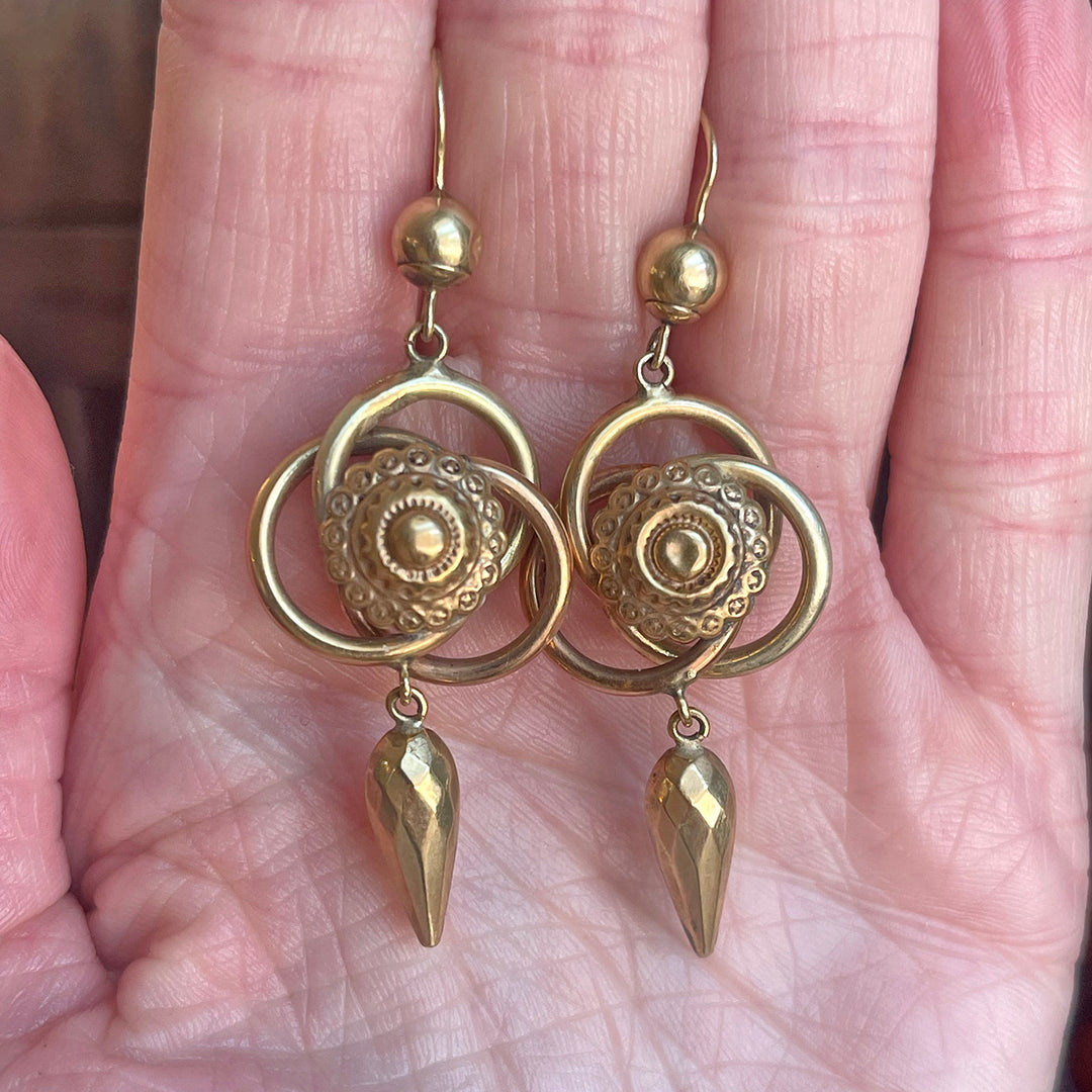 Victorian Love Knot Drop Earrings A Dance of Gold