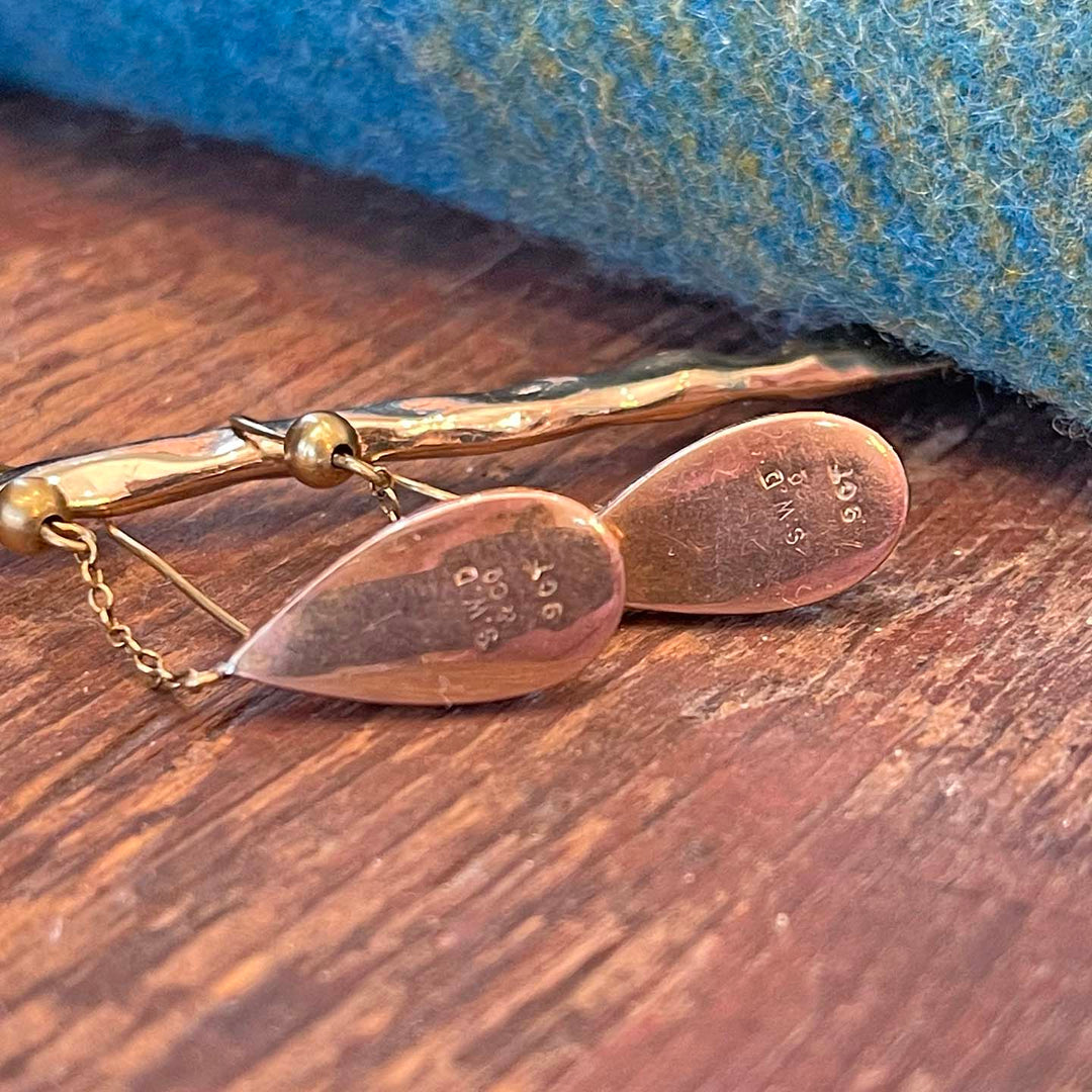 Edwardian Gold Butterfly Wing Drop Earrings